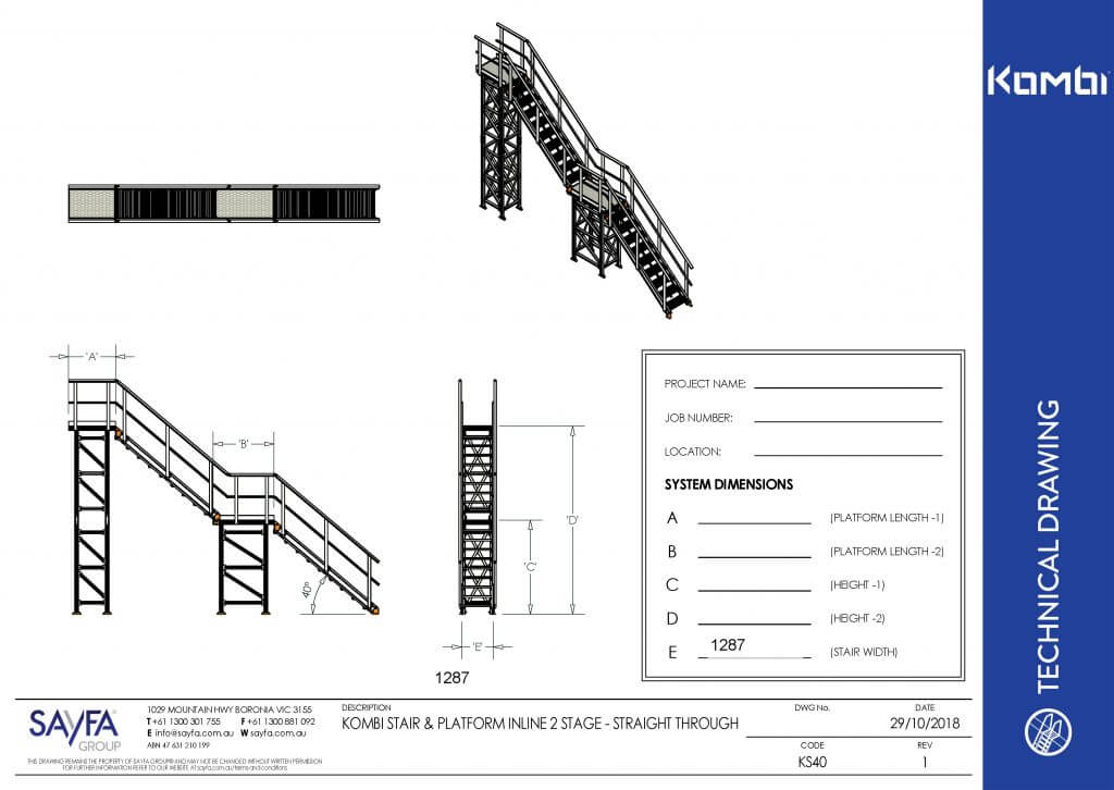KOMBI KS40 Stair and Platform Inline 2 Stage