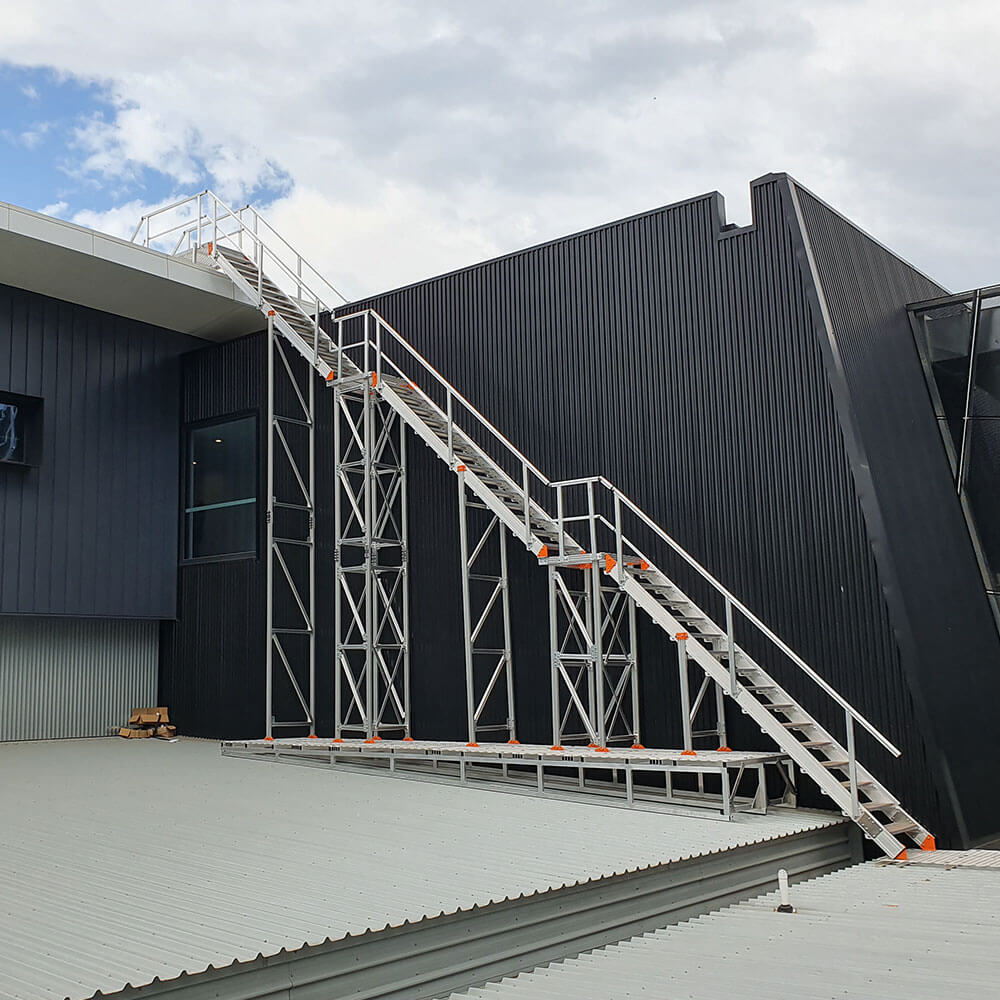 Junction Oval - Kombi Aluminium Modular Access Stairs and Access Platforms Install