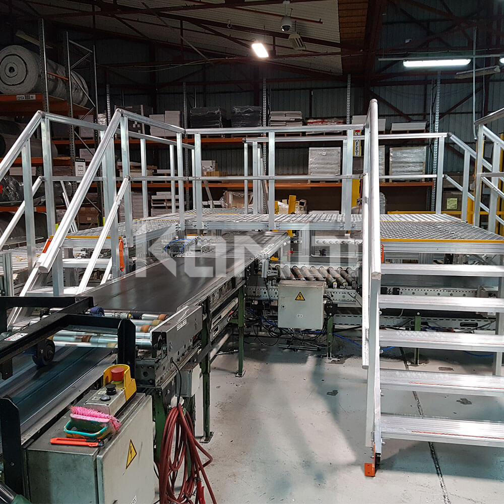 Kombi modular stair and platform systems install at Godfrey Hirst Carpets