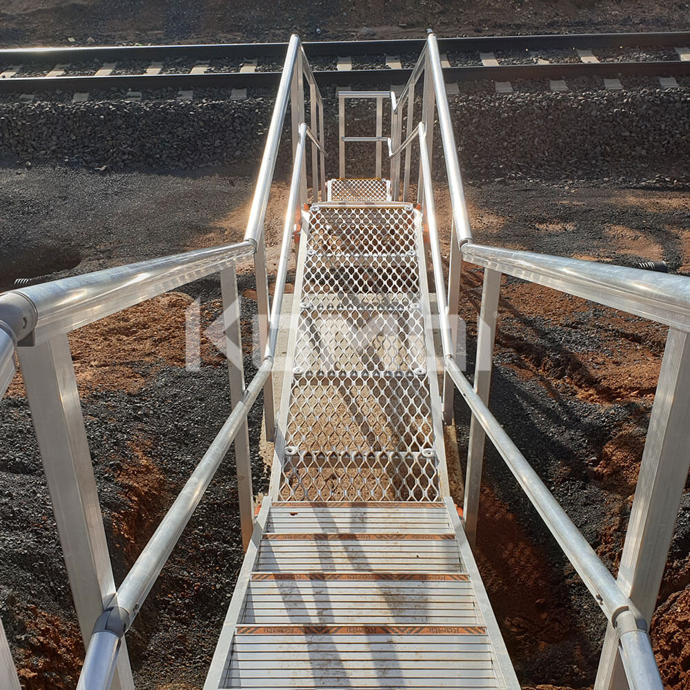 Kombi modular aluminium stair and platform systems installed on Ballarat Line