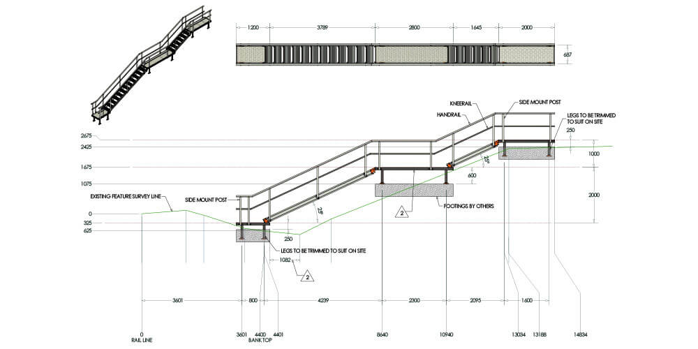 Ballarat Line Upgrade - Kombi Modular Stair & Platform Drawing