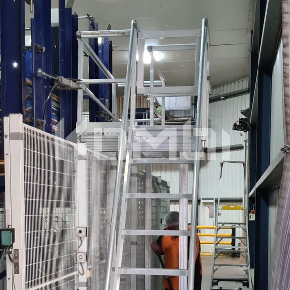 KOMBI Stairs and platforms installed at manufacturing plant for maintenance