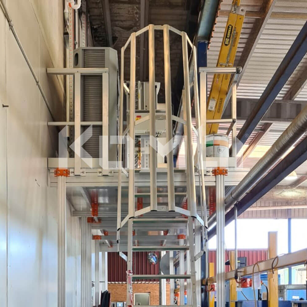 Ladder and KOMBI platforms installed at manufacturing plant