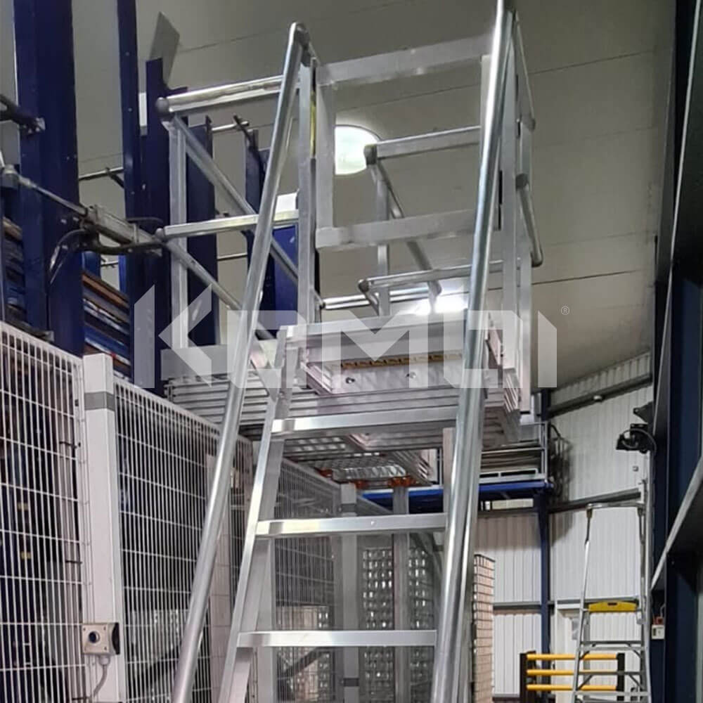 KOMBI Industrial Stairs and platforms installed at manufacturing plant