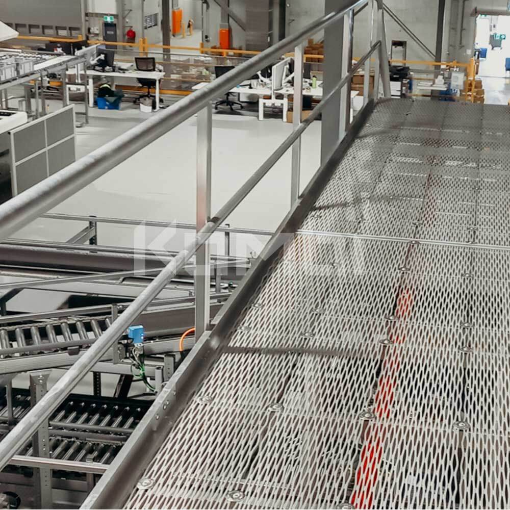 KOMBI Elevated Walkway providing access over conveyor belt system in distribution centre