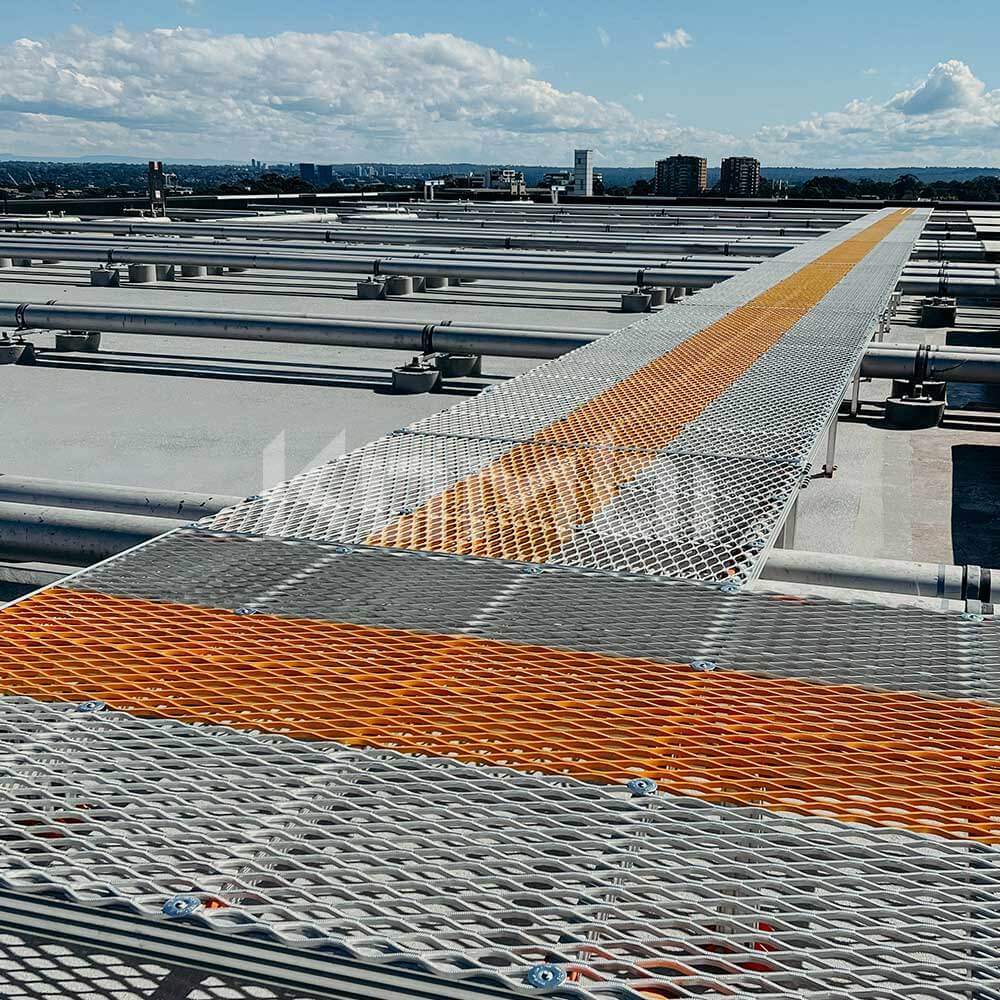 KOMBI Aluminium Elevated Walkways providing access across data centre roof